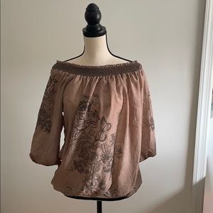 Blue plate smocked printed top. New with tags